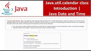 Java.util.calendar class Introduction | Java Date and Time | Date and Time in java