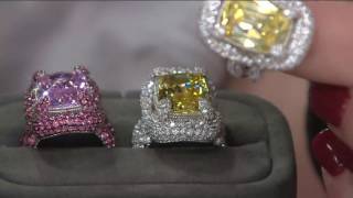 Judith Ripka Sterling Silver Yellow or Pink Diamonique Ring on QVC