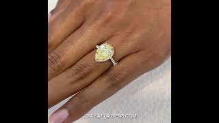 2.4 ct Pear Shape Yellow Diamond Hidden Halo™ Engagement Ring