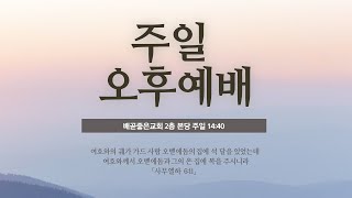 [배곧좋은교회 오후예배] 24.09.08 (창세기 4:8-15)