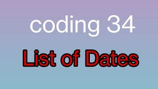 Python #List of dates #solutions #Coding Python