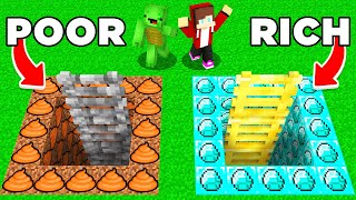 Mikey POOR vs JJ RICH UNDERGROUND STAIRS Survival Battle in Minecraft (Maizen)