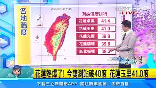 明大暑酷熱！台北飆39度↑高溫　這天微降溫｜三立準氣象｜20220722｜三立新聞台