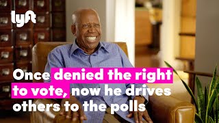 He was denied the right to vote. Today, he drives others to the polls