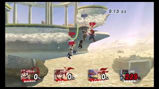 SSBB TAS Mario, Pit, and Falco vs Snake