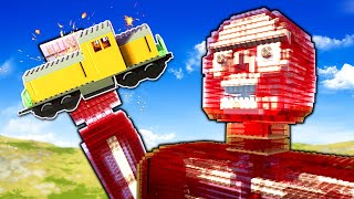Can the COLOSSAL TITAN Destroy a Lego Train?! - Brick Rigs Gameplay