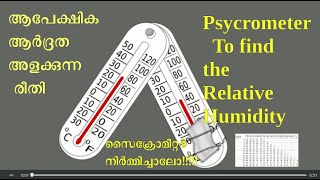 സൈക്രോമീറ്റർ നിർമിച്ച് ആപേക്ഷിക ആർദ്രത കണ്ടെത്താംLets make Psycrometer for finding Relative humidity