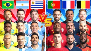 Brazil Argentina Uruguay 🆚 France Portugal Belgium 🔥 Ultimate Trio Comparison 🔥