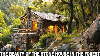 The secret of beauty and coldness of small stone houses in the deep forest.