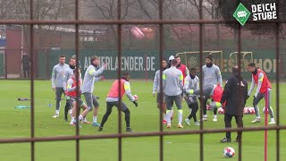 Werder Bremen-Training: Handball-Spaß, Bittencourt-Move und Roger Assalé und Nick Woltemade knipsen