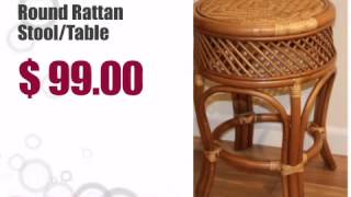 Round Rattan Stool/Table - wickerparadise.com