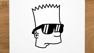 How to draw BART SIMPSON with GLASSES step by step, EASY