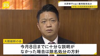 性的関係巡り和解の永野耕平市長　維新が「離党勧告処分」８日までに十分説明なければ「除名処分」の方針（2024年12月4日）