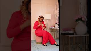 Garnitur Damski Claire Plus Size - Czerwony