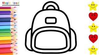 Como dibujar una MOCHILA | dibujos para niños 💓⭐ How to draw a SCHOOL BAG | drawings for kids