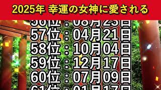 【2025年✨幸運の女神に愛される‼️】誕生日ランキングTop100【誕生日占い】