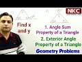 Geometry Problems |Angle Sum Property | Exterior Angle Property| Find X and Y|Concept Clarification