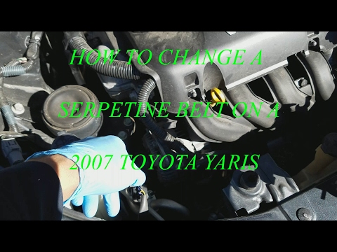 How To Change a SERPENTINE BELT On A 2007 Toyota Yaris!!! How To Change a SERPENTINE BELT On A 2007 Toyota Yaris!!!