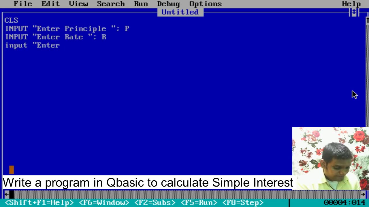 Write A Program In Qbasic To Calculate Simple Interest Youtube