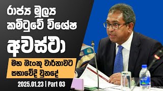 මහ බැංකු වාර්තාවට මුදල් කාරක සභාවේදී වුනදේ | 2025.01.23 | Part 3