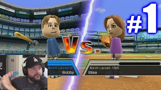 MY WII BASEBALL DEBUT! | Wii Sports Baseball #1