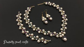 Handmade Necklace! DIY beautiful Pearl Jewelry/bridle jewelry set tutorial/ @PinisettyPearlCrafts