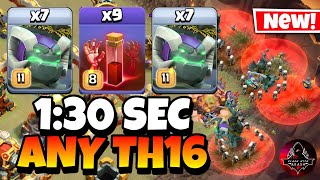 TH16 Witch Golem Attack With 8 Skeleton Spell | Best TH16 Attack Strategy in Clash of Clans🔥