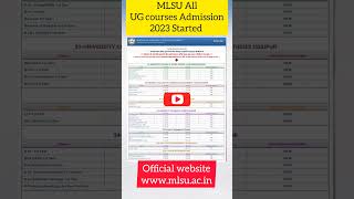 MLSU BA admission 2023, mlsu BCom admission 2023 Bsc admission mlsu 2023 MLSU UG admission form 2023