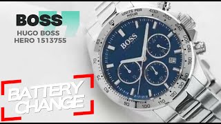 How to change the battery of a  HUGO BOSS HERO 1513755 analog watch | Battery replacement