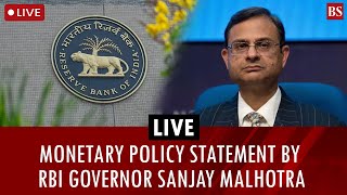 Live Monetary Policy Statement By Rbi Governor Sanjay Malhotra Rbi Mpc Outcome Repo Rate