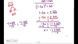 Algebra 9-4: Solving Quadratic Equations by Using Square Roots