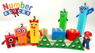 Numberblocks and Stacking Shapes Puzzle with Mario! Learn Shapes, Counting, and Math for Toddlers