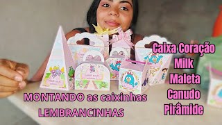 MONTANDO AS CAIXINHAS PARA LEMBRANCINHAS DO TEMA GALINHA PINTADINHA COR DE ROSA - INFANTIL