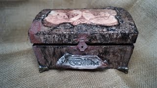 Decoupage Tutorial on Wooden Box - Ντεκουπάζ σε Ξύλινο Κουτί - DIY Craft by Debi