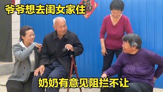 爷爷想去闺女家住，奶奶怕麻烦孩子而阻拦，爷爷一句话逗笑大家