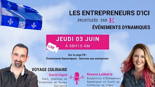 VOYAGE CULINAIRE 📣 propulsée par Événements Dynamiques ! 👊