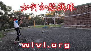 轻排球（气排球）如何原地扣弧线球 （也用于上手发球）