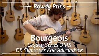 Bourgeois Legacy Series OMS DB Signature Koa Adirondack played by Rowdy Prins | Demo