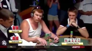 WSOP 經典冤家牌 - 四條A 對 同花順