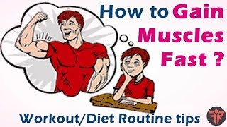 How to gain muscle fast | Muscle gain workout and bodybuilding diet routine tips | Hindi