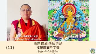 尊貴的 貢噶顛津仁波切H. E. Kuenga Tenzin Rinpoche唸誦聖綠度母曼達二資糧心要儀軌（藏文）