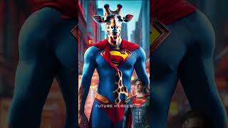 Future Heroes! 🔥 Giraffe Super Hero Superman Spiderman Batman Hulk