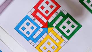 How to draw Ludo board game on paper | Ludo King |Easy|Step By Step for Beginners| Monika Bisht Arts