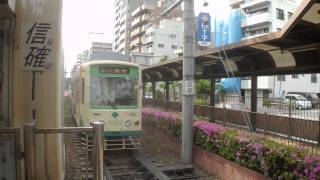 都電荒川線7000形7002号(都電落語会) 三ノ輪橋行き!早稲田駅発車！