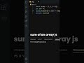 sum of an array | javascript