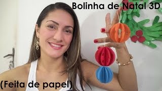 Bolinha de Natal 3D (Feita de papel)