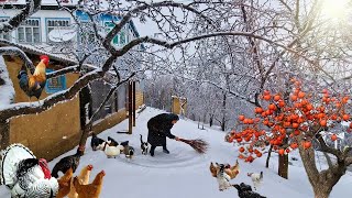 It's Snowing in Azerbaijan's Mountain Village.