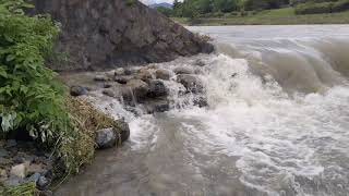 賀茂川葵橋練積み魚道（2018.7.8洪水後）上段