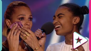 14 Year Old Golden Buzzer Singer Makes Alesha Dixon Cry!