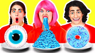 EATING ONLY ONE COLOR FOOD FOR 24 HOURS! Last To STOP Eating Blue Food! Mukbang by Ideas 4 Fun!